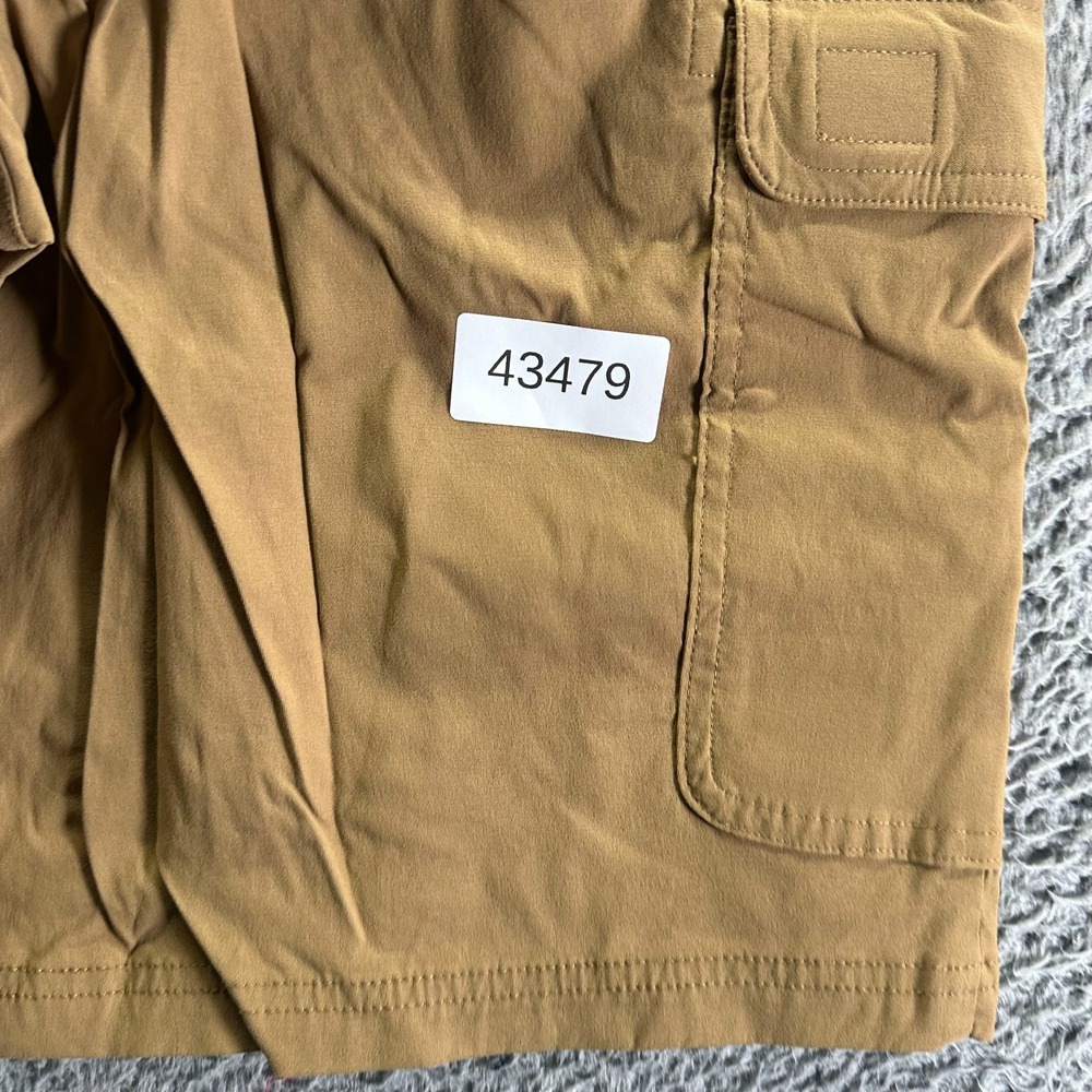 Orvis Shorts Men 32 Brown Nylon Cargo Windbreaker Hiking Gorpcore Travel Stretch - Picture 10 of 10